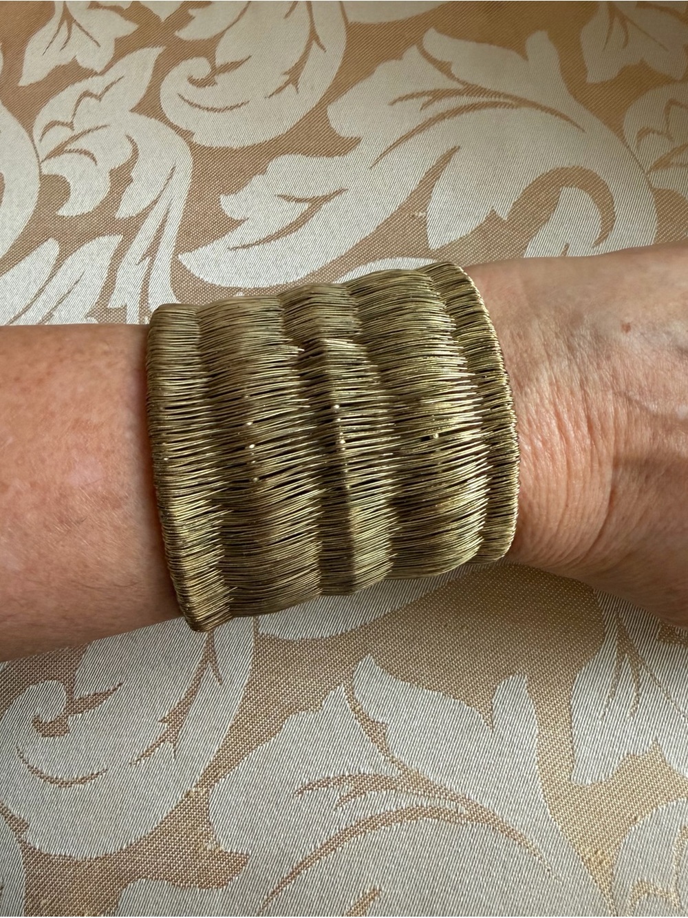 Gold Woven Statement Cuff Bracelet